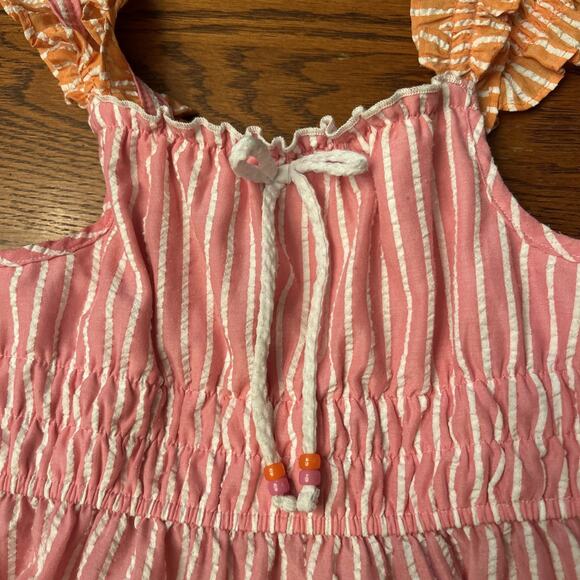 Jona Michelle Dress Size 8Y Pink Stripes Orange Tiered Sleeveless Summer‎ (4) - Picture 5 of 10